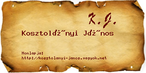 Kosztolányi János névjegykártya