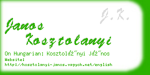janos kosztolanyi business card